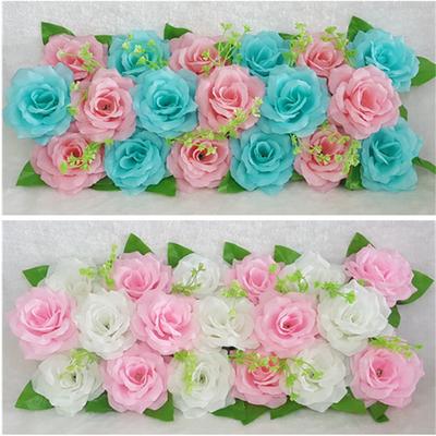 Fila de flores falsas sin riego, crea atmósferas de larga duración, hermosa fila de flores de rosas falsas, decoración de pared para fiesta de boda, diseño de escena