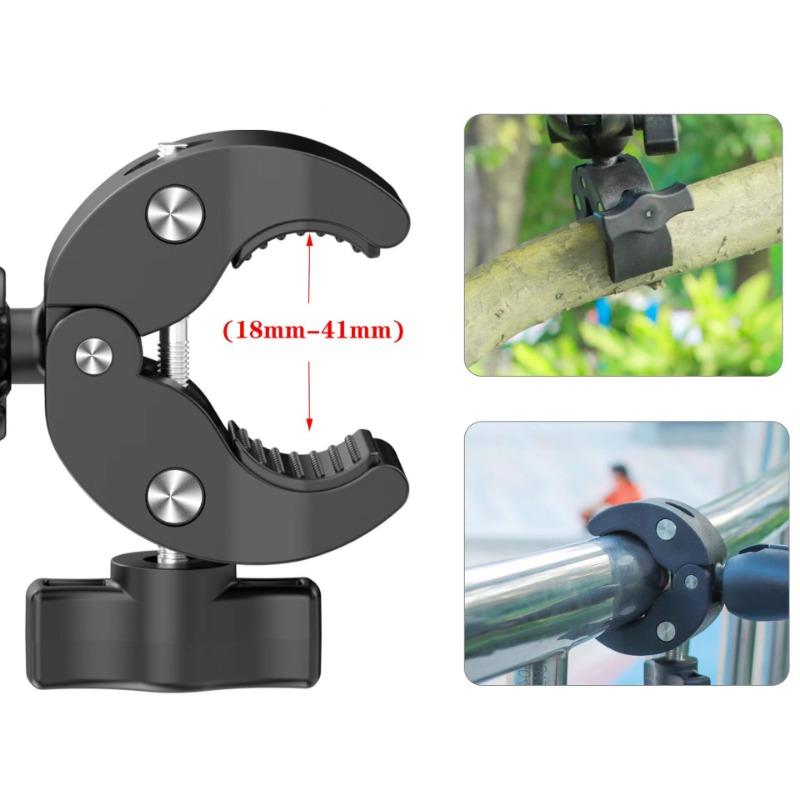 Motorcycle Bike Double Clamp Bracket for Insta360 One X2 X3 GoPro 12 11 10 SJCAM Selfie Stick Monopod Clip Mount Handlebar Stand
