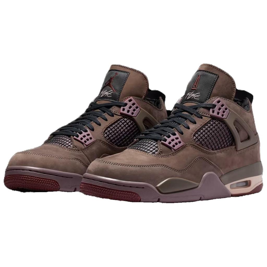 A Ma Maniére x Jordan Air Jordan 4 Slip Resistant Abrasion Resistant Mid top Vintage Basketball Shoes Unisex Brown IF3102-200