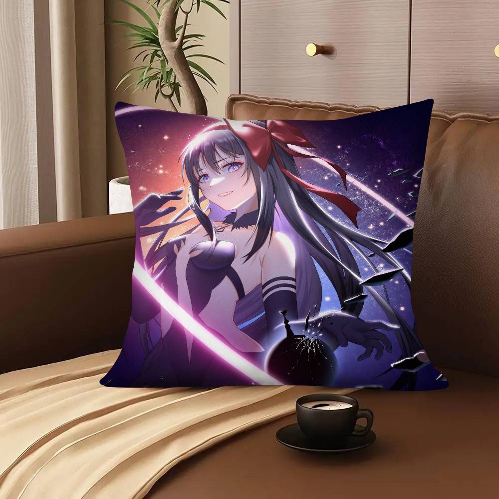 Funny Anime New Puella Magi Madoka Magica Pillow Case Fashion Square Pillowcase Bedroom Sofa Room Ins Decoration Leisure Cushion