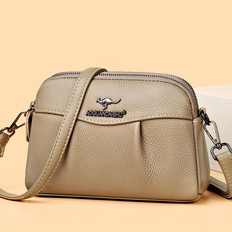 Oryginalne skórzane torby damskie, torby na telefony komórkowe, modne torby na ramię, małe torby z pierwszej warstwy skóry bydlęcej o skośnym rozstawie