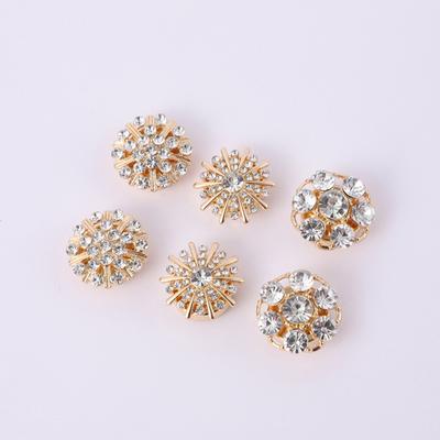 Yousheng 1/6Pcs Mulheres Botão Capas Brilhantes Strass Abotoaduras Snap-on Removível Botão Clipes Camisa Vestido Acessórios