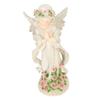 Solar Angel Statue Resin Outdoor Sculpture Ornament with Night Light for Garden Yard Lawn