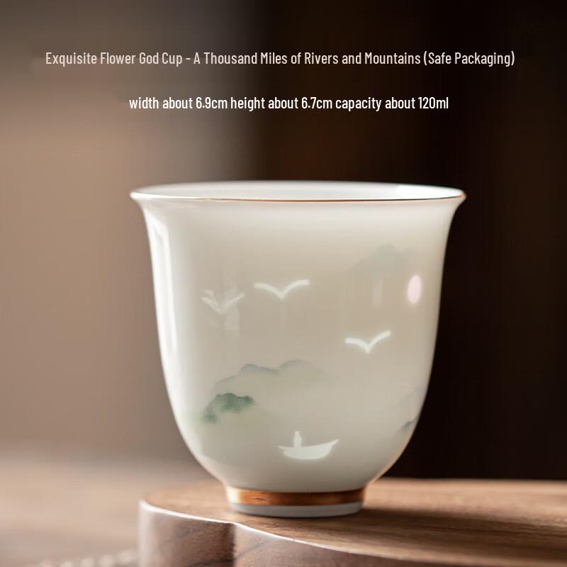 AIQIXUAN Exquisite Flower God Ceramic Tea Cup Standard