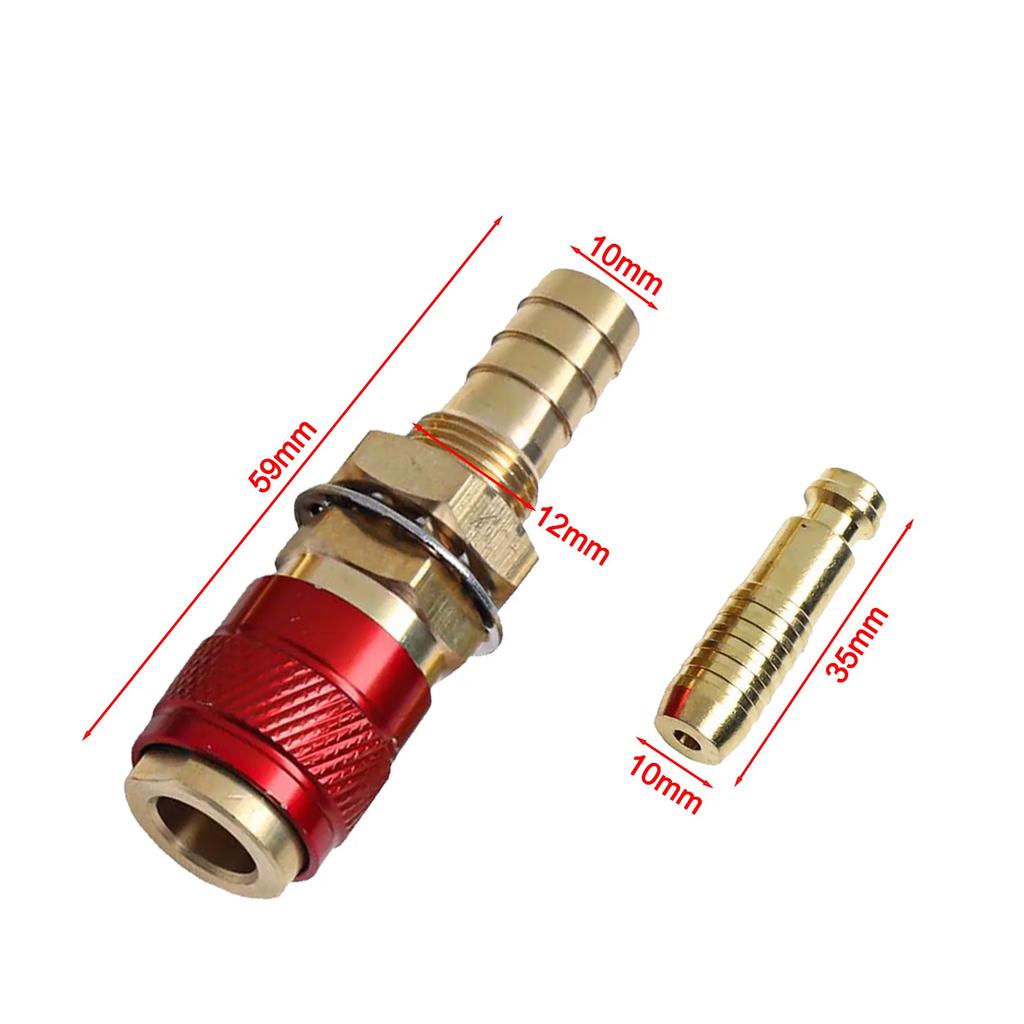 TIG Welding Compatible Gas & Water Quick Connector 10mm Inner Diameter For Tube Fitment with Reliable Performance