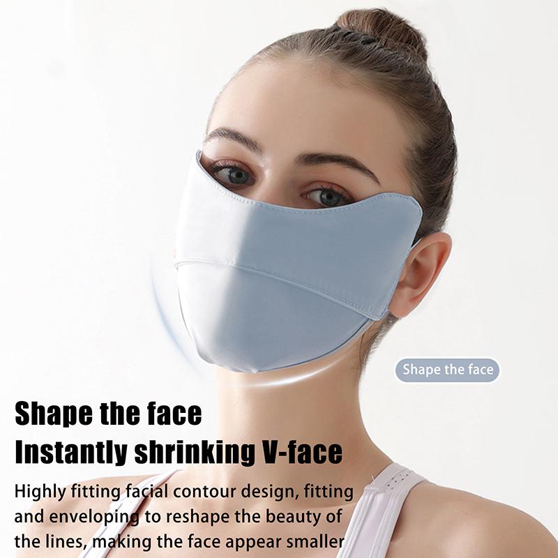 Summer Adjustable Breathable Ice Silk Face Mask Uv Sun Protection Mask For Men Women Outdoor Running Cycling Sports Mask