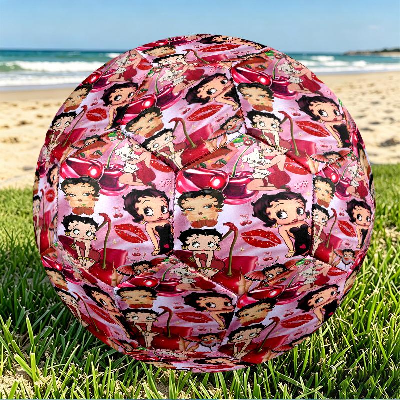 Betty Boop Print Size 5 Soccer Ball, PU Wear Resistant Football for Match Training and Daily Practice, Birthday Gift for Soccer Fans