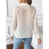Spring And Autumn Women New Single Breasted Cardigan Suit Collar Long Sleeved Jacquard Blouse Elegant Office Lady Shirts