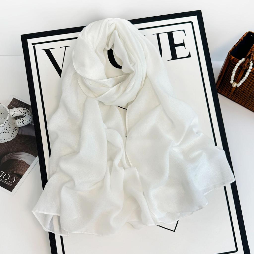 Autumn and winter new imitation cotton and linen scarf women's solid color silk scarf retro khaki monochrome long scarf decorative long shawl