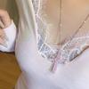 Fashionable Unique Design Zircon Cross Necklace For Women Elegant Exquisite Clavicle Chain Jewelry Birthday Party Gift