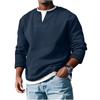 Men'S Button Up Long Sleeved Fashionable Casual Sports Top