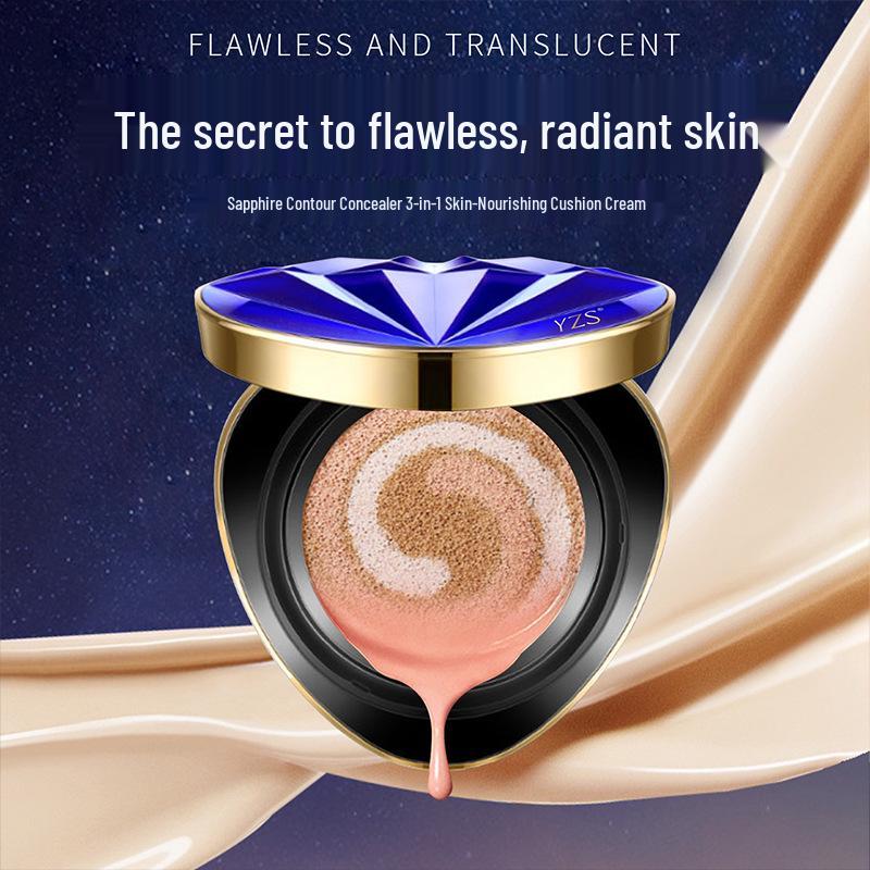 Sapphire Cushion BB Cream: Nourishing, Oil-Control, Long-Lasting, No-Smudge Formula for Oily & Dry Skin.