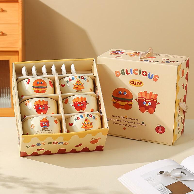 DM Ceramic Hamburger & Fries Dinnerware Set