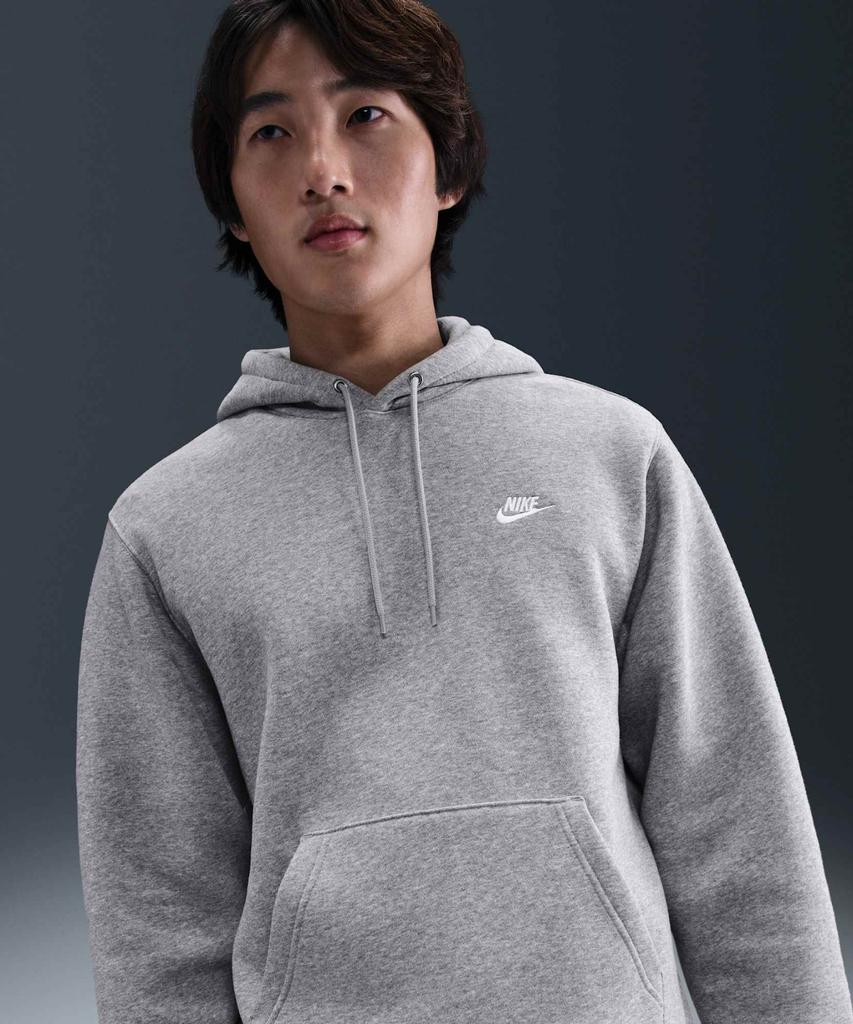 Nike Club Pullover Fleece Hoodie M - Dark Grey Heather:Light Smoke Grey:White / Fn3860-063