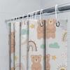Cute Bear Shower Curtain White Bathroom Decor With Rainbow Clouds Pattern For Kids Bathrooms Set Includes 1 Curtain (70 X 72) +