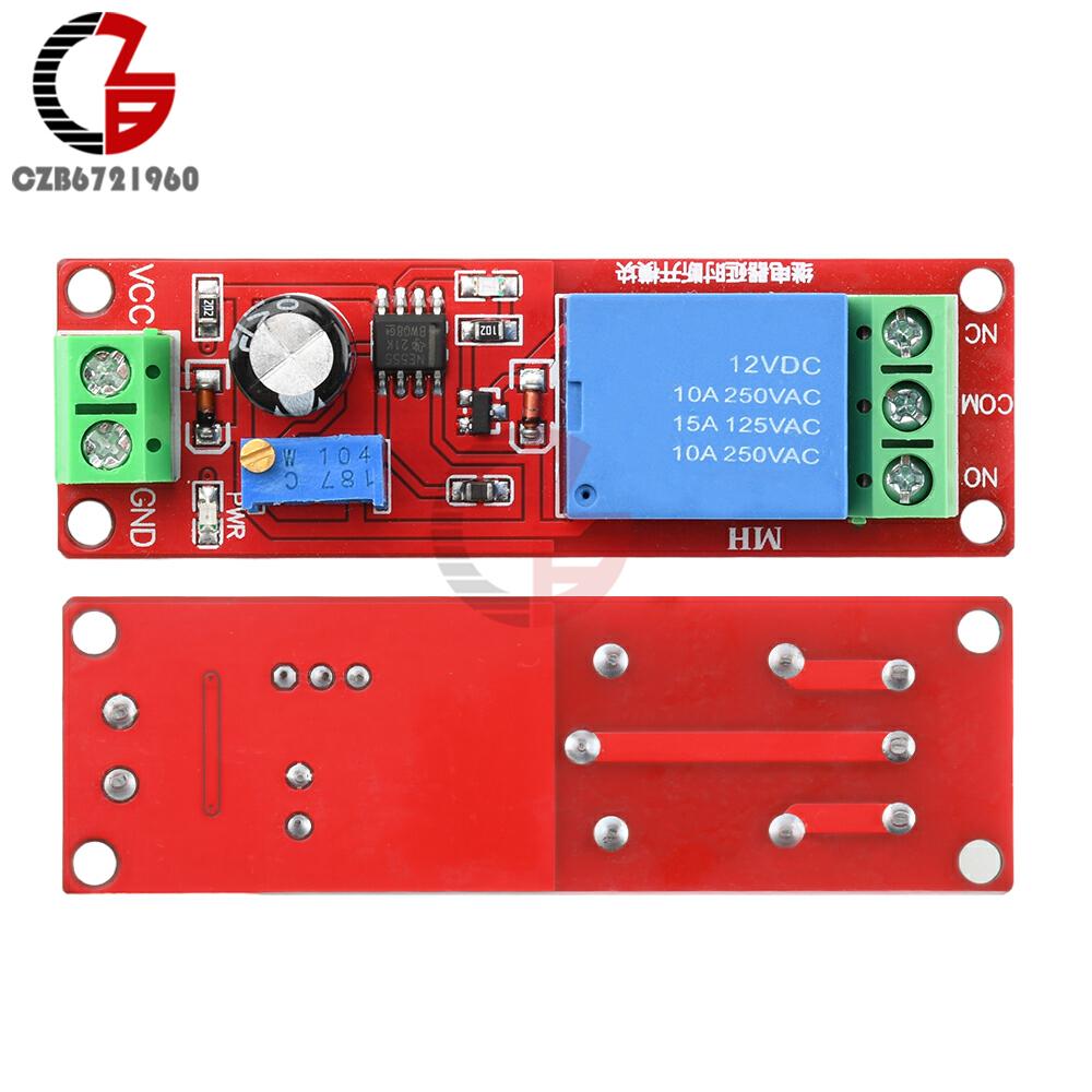 DC 5V 12V Time Delay Relay NE555 Timer Switch Module 1~10S Adjustable Delayed Turn ON/OFF Delay Control Switch Relay Module