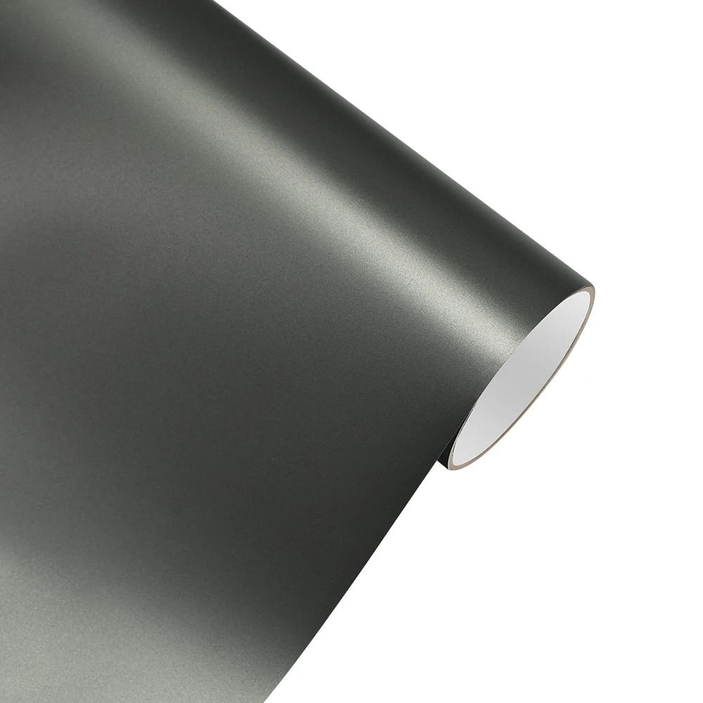 Car Sticker Matt Mountain Ash Grey Wrapping Vinyl Film PET Bubble Free Wrapping Car Accessories Auto Self Adhesive Decals