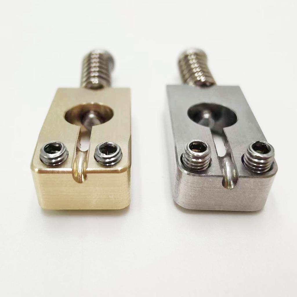 6-piece Set of Round-hole Bridge Natural Brass and Natural Stainless Steel Electric Guitar Bridges String Guide Bridge