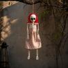 Hanging Red Hair Skeleton Girl Halloween Decoration for Party House