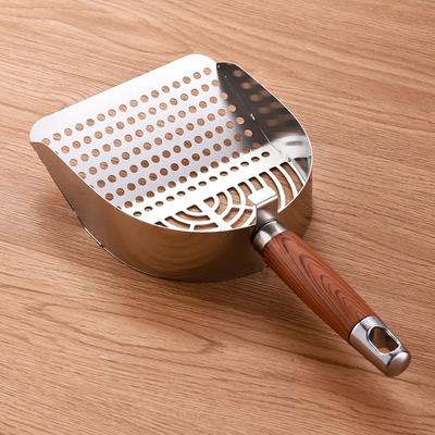 Stainless Steel Cat Litter Scoop Deep Shovel Long Handle Pet Waste Shovel Comfortable Grip Fast Sifting Cat Poop Sifting Tool