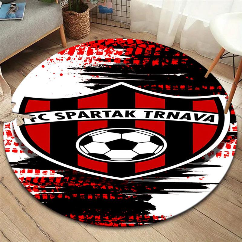 Kulatý koberec FC Spartak Trnava, Koberec do obývacího pokoje, ložnice, k pohovce, herny, Dekorace, Protiskluzová podložka