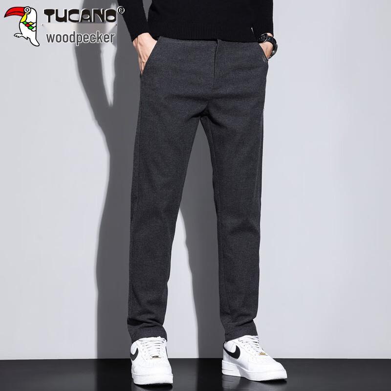 TUCANO Men's Wool Blend Straight-Leg Casual Business Pants