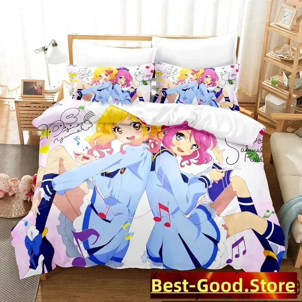 Aikatsu Idol Activity Anime Beding Set Printed With Pilowcase Bed Soft Duvet Cover Soft Single Double Quen Super King-Sized Dimensionsd Dimensions 100*200cm Single