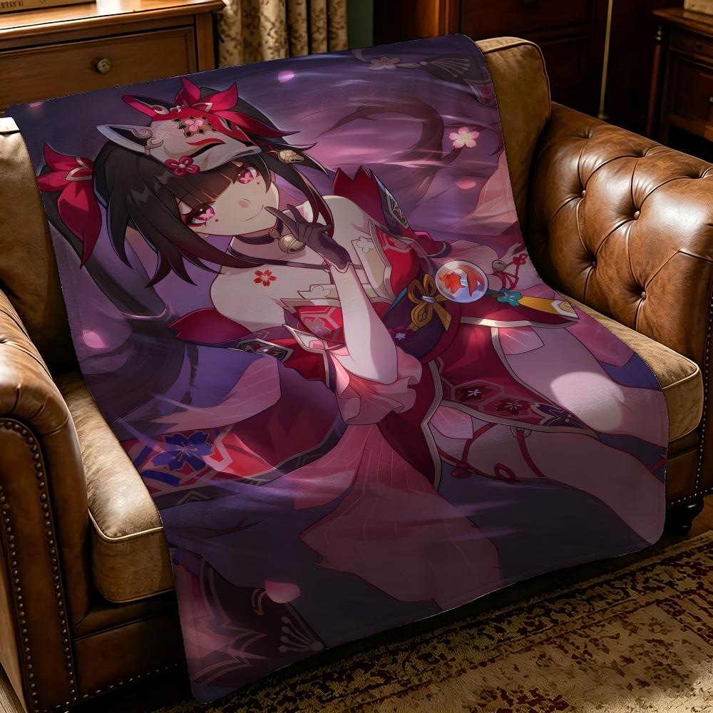 game H-Honkai Impact-T Throw Thick Comfort Flannel Quilt, Multi-scene Use Indoor Outdoor Daily Nap