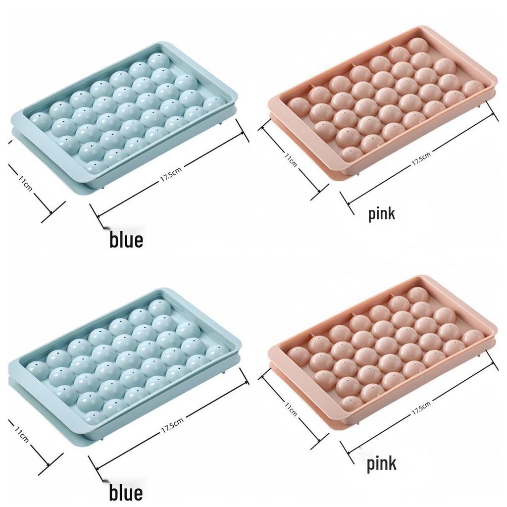 Spherical Ice Cube Tray with Lid for Ice Hockey - Makes 33 Cubes