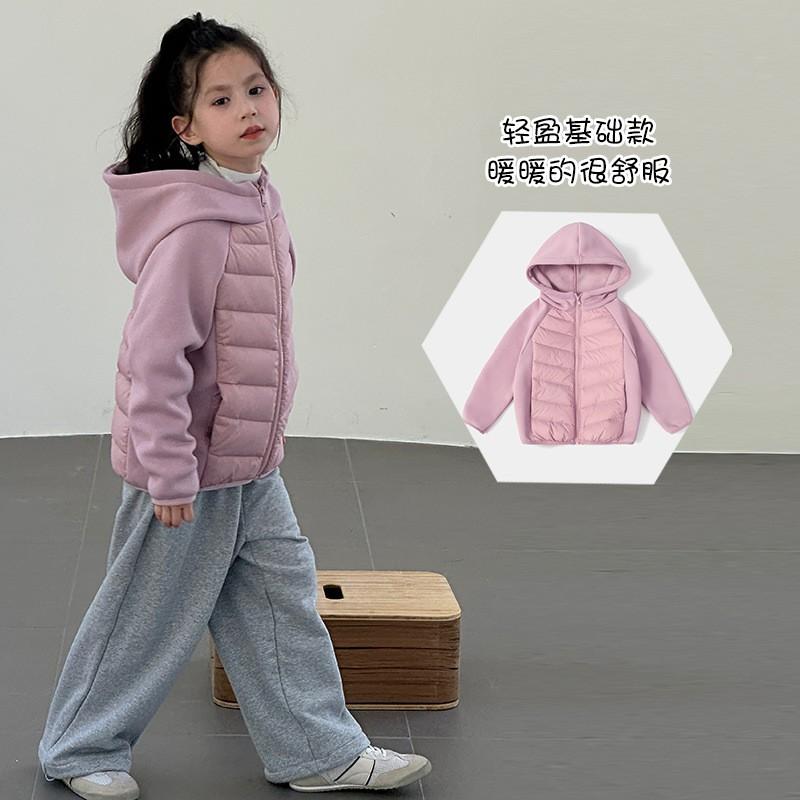 Kids Hooded Down Jacket Short Warm Coat Boys Girls 8-14 Years