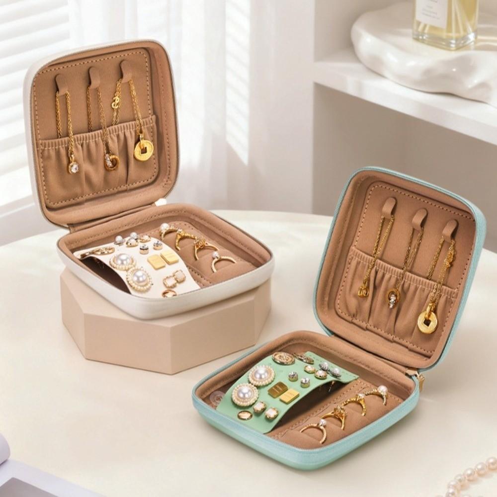 Large Capacity Portable Jewelry Organizer Leather Jewelry Storage Case Jewelry Display Box  Home