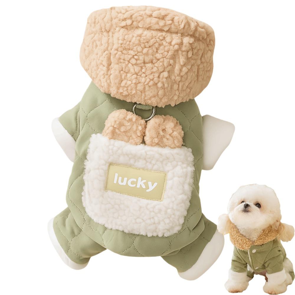 

New Thickened Pet Dog Clothes with Velvet Jacket Pet Supplies Teddy Bear Coat Winter Warm with Hat Puppy Clothes Vest Winter L