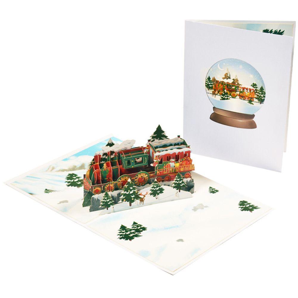 

Party Decoration 3D Pop-Up Greeting Cards Christmas Day Post Card Christmas Train Greeting Cards