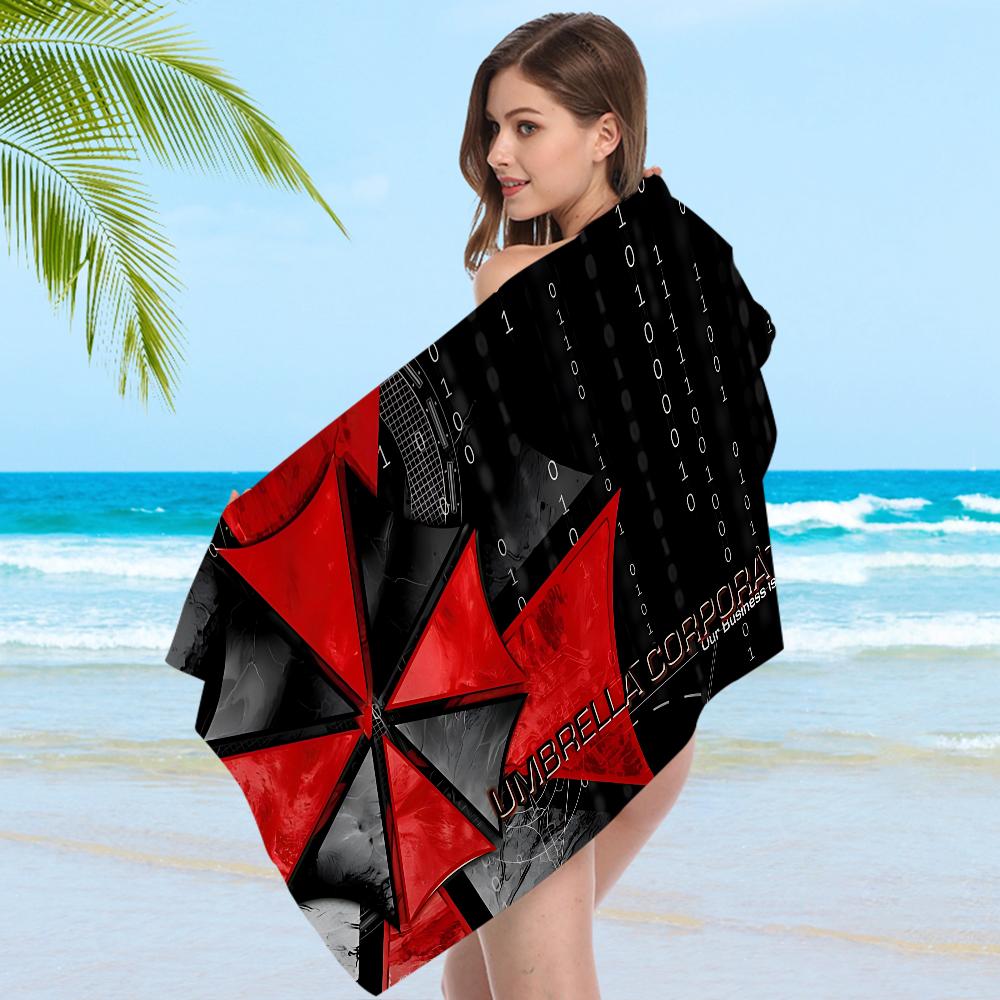 R-Resident Evil Games Beach Towel Colorful Bath Towels For Girl Microfiber Quick Dry Custom Sand Free Beach Yoga Spa Gym Pool