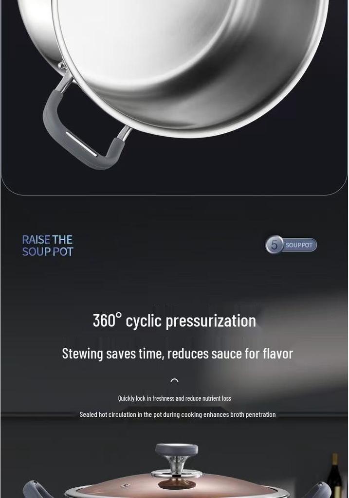 Extra Deep 316 Stainless Steel Stewing & Soup Pot - Food Grade, Large Capacity, Thick & Durable