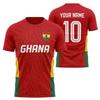 Custom Ghana Football Jersey Shirt Personalized Red Ghana Fan Tee African Pattern Football Top Custom Name Number Sports Gift
