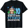 10 Years Of Being Otterly Awesome 10th Birthday Cute Otter T-Shirt