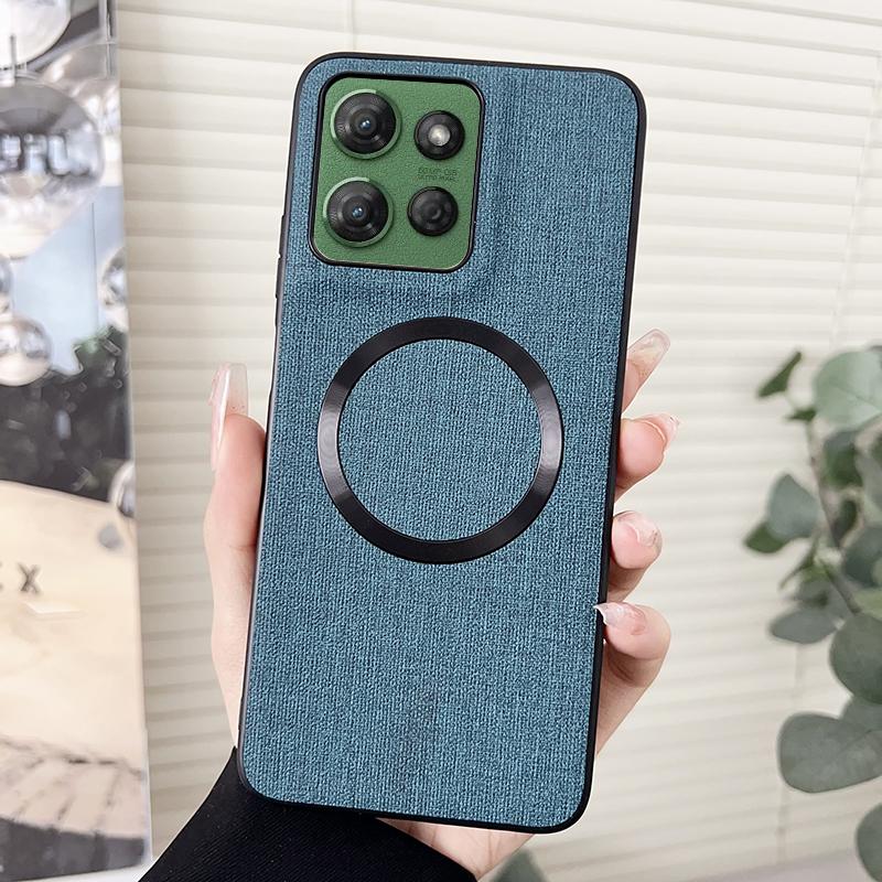 Fabric Cloth Wireless Charging For Magnetic Phone Case For Motorola Moto G Power G Soft Back Cover