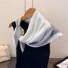 New retro small square scarf -blocked cashew silk scarf imitation neckerchief sun protection decoration for women