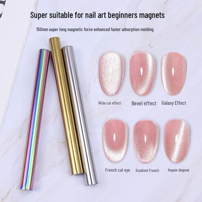 Goldener Knüppel Doppelkopf Katzenaugen Nagelkunst Magnet