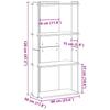 Bookshelf with 3 Shelves Smoked Oak Finish 60 X 30 X 120 Cm Engineered Wood