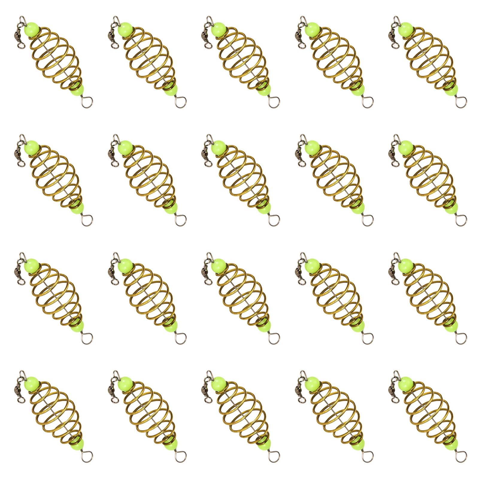 

20 шт. Рыболовная кормушка-клетка для приманок для рыбалки Светящаяся рыболовная пружинная кормушка Пружинная рыболовная кормушка Светящаяся рыболовная кормушка