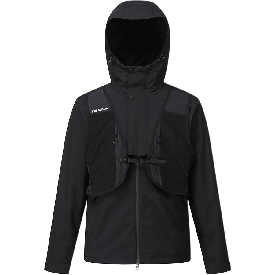 

Salomon Korea Line Spliced Zipper Hooded Faux Two Piece Jacket Long Sleeve Unisex Jackets Black LC2573900 XL