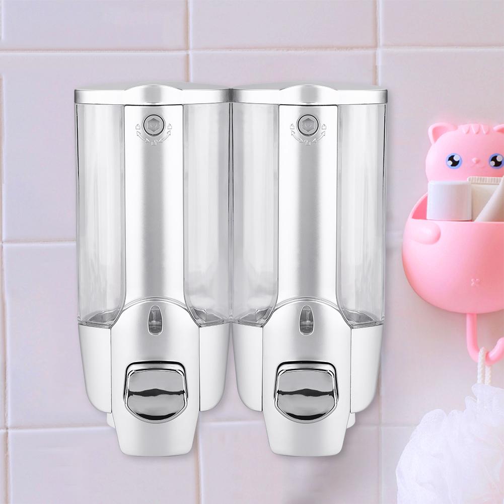 350ml 2*350ml Bathroom Wall Mounted Soap Shampoo Dispenser Lotion Liquid Pump