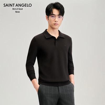 Baoxiniao Men's Business Casual Wool Blend Polo Sweater
