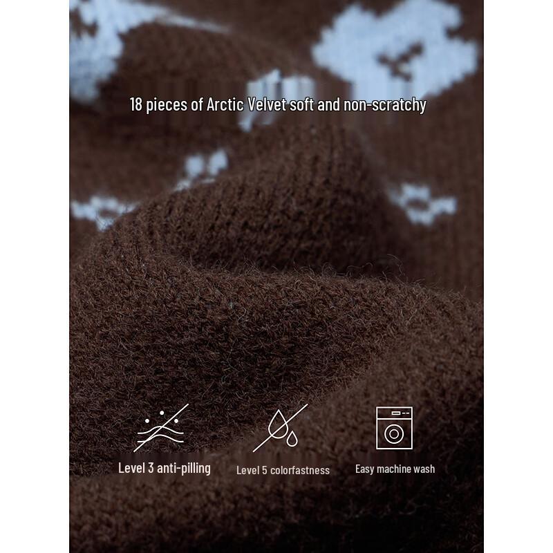 INMAN Women's Jacquard Turn-down Collar Knit Cardigan