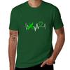 Heartbeat Green Ribbon Kidney Disease Awareness T-Shirt Summer Tops Cute Tops Oversized Mens Clothes