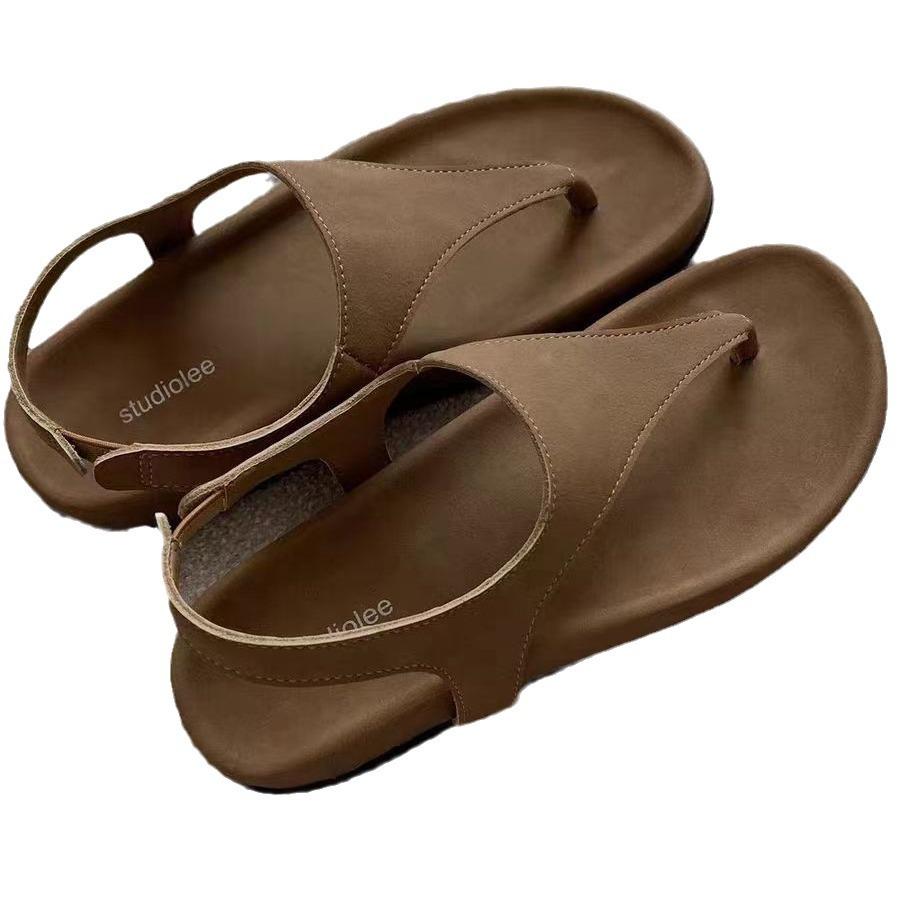 Grape mom studiolee minimalist temperament herringbone retro toe vacation flat bottom niche Roman style sandals women