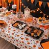 Halloween Disposable Plastic Tablecloth with Pumpkin Design for Party Decorations