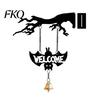 Fun Halloween Decorations Wall Mounted Hanging Bell, Clear Sound Ghost/Bat Decorative Cute Dinner Bell for Outdoor Front Door Garden Porch